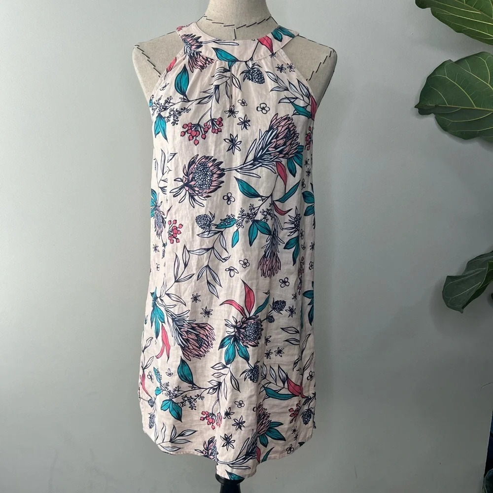 Rachel Ashwell 100% Linen Floral Mini Dress size XS